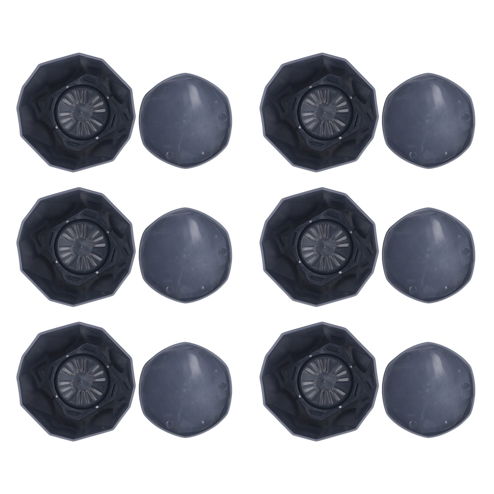 Lightweight Plastic Flower Pot Set, 6Pcs Small Plant Pot with Trays for Indoor Outdoor Balcony Planting