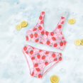 thumbnail image 6 of Coerni Girls Strawberry Bikini Swimsuit 2pc Kids Summer Beach Sport Play Straps Tankini Swim Wear Playful Bathing Suit, 6 of 8