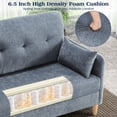 thumbnail image 5 of BedLuxury 47'' Wide Loveseat, 2-seat Chenille sofa with 2 Pillows for Living Room and Small Spaces, Blue, 5 of 10