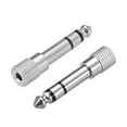 thumbnail image 1 of Adaptadores de Macho de 6.35mm a Hembra de 3.5mm Convertidores Tonalidad Plateada 2Pcs para Cable de Audio y Video Estéreo, 1 of 4