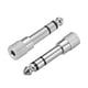 thumbnail image 1 of Adaptadores de Macho de 6.35mm a Hembra de 3.5mm Convertidores Tonalidad Plateada 2Pcs para Cable de Audio y Video Estéreo, 1 of 4
