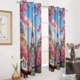 thumbnail image 3 of Tea Set on Balcony, Eiffel Tower View Study Room Living Kitchen Bedroom For Blackout Curtain Printed 2 Panels, 3 of 6