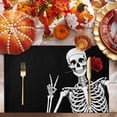 thumbnail image 2 of Halloween Placemats Set of 4 Rose Skull Place Mats Fall Placemat Black Funny Skeleton Table Mats for Dining Kitchen Table Holiday Dinner Party Home Decorations 13x19 Inch, 2 of 8