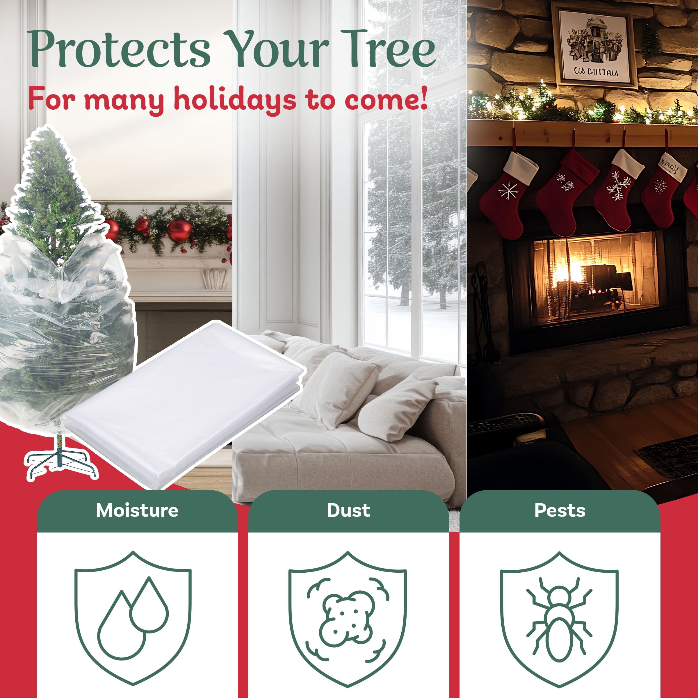 Christmas Tree Storage or Disposal Bag for Upright Trees up to 9 Ft Tall - Use Large Storage Bag for Couches, Mattress, and More by Elf Stor
