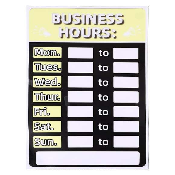 Hours of Operation Signs Fade Proof 1Set 12x8in