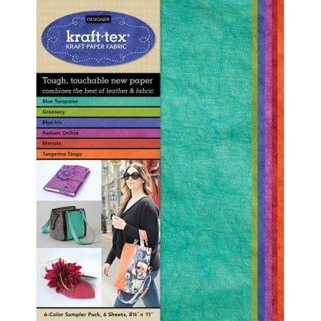 Kraft-Tex Designer 6-Color Prewashed & Hand Dyed in Italy : Vegan Leather Alternative, 6-Sheets 8 1/2 X