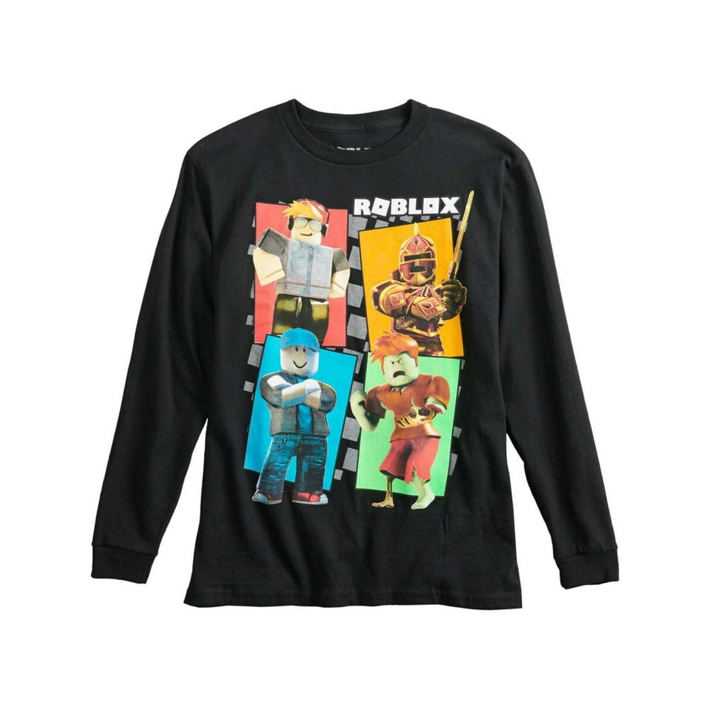 Boys Black Roblox Multi Character Long Sleeve T-Shirt Tee - Walmart.com