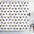 thumbnail image 1 of Ambesonne Purple and Yellow Shower Curtain, Bird Illustration, 69"Wx70"L, White Multicolor, 1 of 3