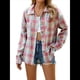 thumbnail image 2 of Camisas de Franela con Botones para Mujer, Camisas A Cuadros de Larga, Blusa Informal de Negocios. Rosa L, 2 of 10
