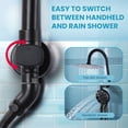 thumbnail image 4 of Wowow Wall Bar Shower Kit 1-Spray 8 in. Round Rain Shower Head with Hand Shower in Matte Black (Valve Not Included), 4 of 8