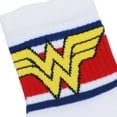thumbnail image 6 of Wonder Woman Logo Red White and Blue Athletic 3-Pack Quarter Crew Ankle Socks, 6 of 7