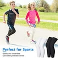 thumbnail image 3 of 2Pairs Kids Long Compression Leg Sleeve Full Length UV Protection for Boy Girl Youth Cycling Basketball Sports, 3 of 7