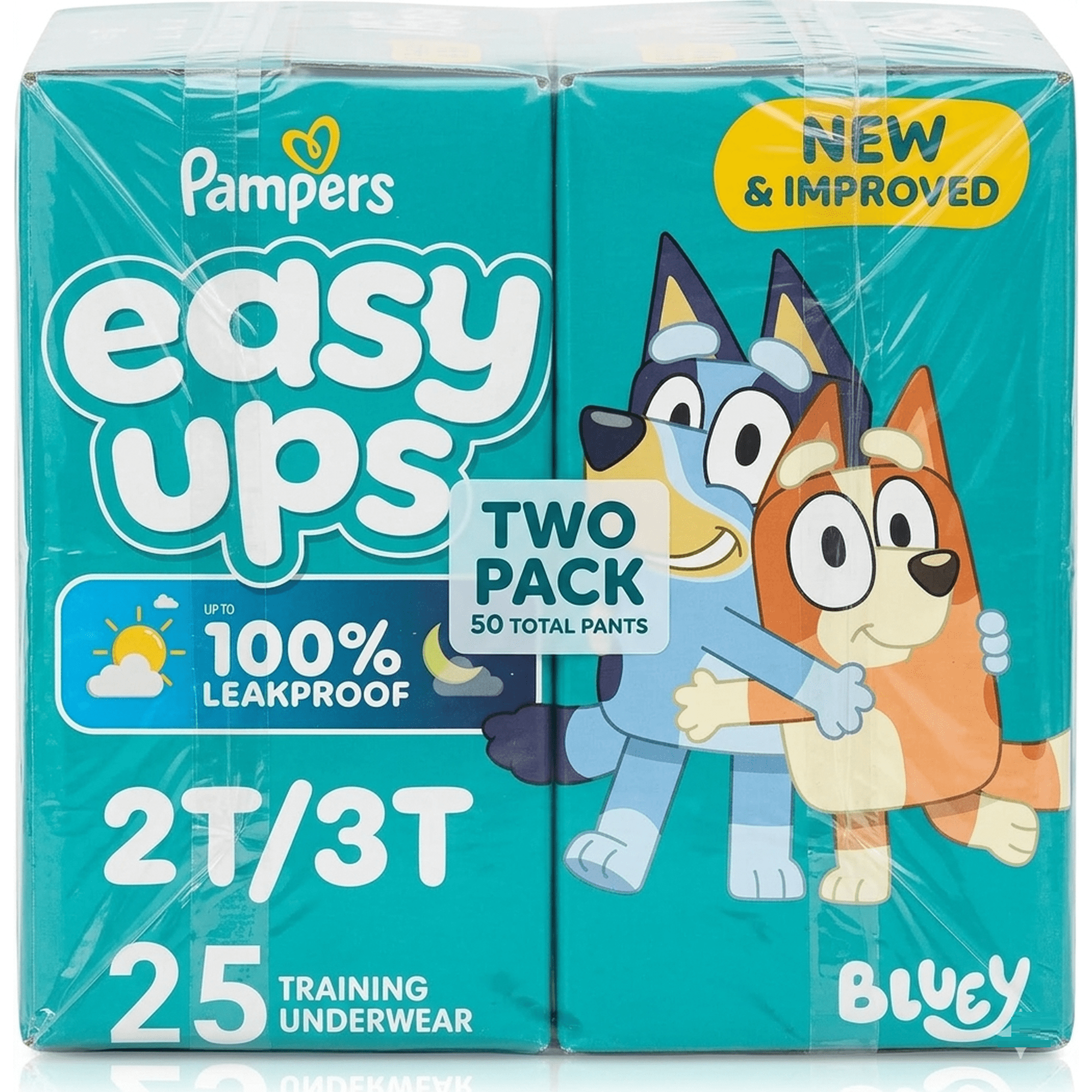 Pampers Training Pants - Easy Ups Boys & Girls Bluey - Size 2T-3T, 25 Count, Children's Potty Underwear (2 Pack)