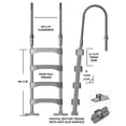 thumbnail image 2 of Vinyl Works Above Ground Pool Deck Step Ladder, 4-Step Resin Safety Frame, Gray, 2 of 11