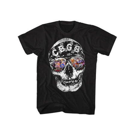 Cbgb Omfug 1973 NYC Rock And Roll Music Club Skull Sunglasses Adult T-Shirt 4XT
