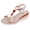 White, variant on Women's Espadrille Wedge Sandals Decorative Bead T-Bar Slingback Design Lightweight Orthopedic Footwear for Summer Casual Daily Use