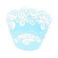 thumbnail image 3 of 60pcs Cupcake Wrappers Cake Wrappers Hollow out Pattern High Temperature Resistance for Cake (Sky Blue), 3 of 8