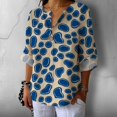 thumbnail image 3 of Camisas casuales de lino de manga 3/4 para mujer domirica, 3 of 3