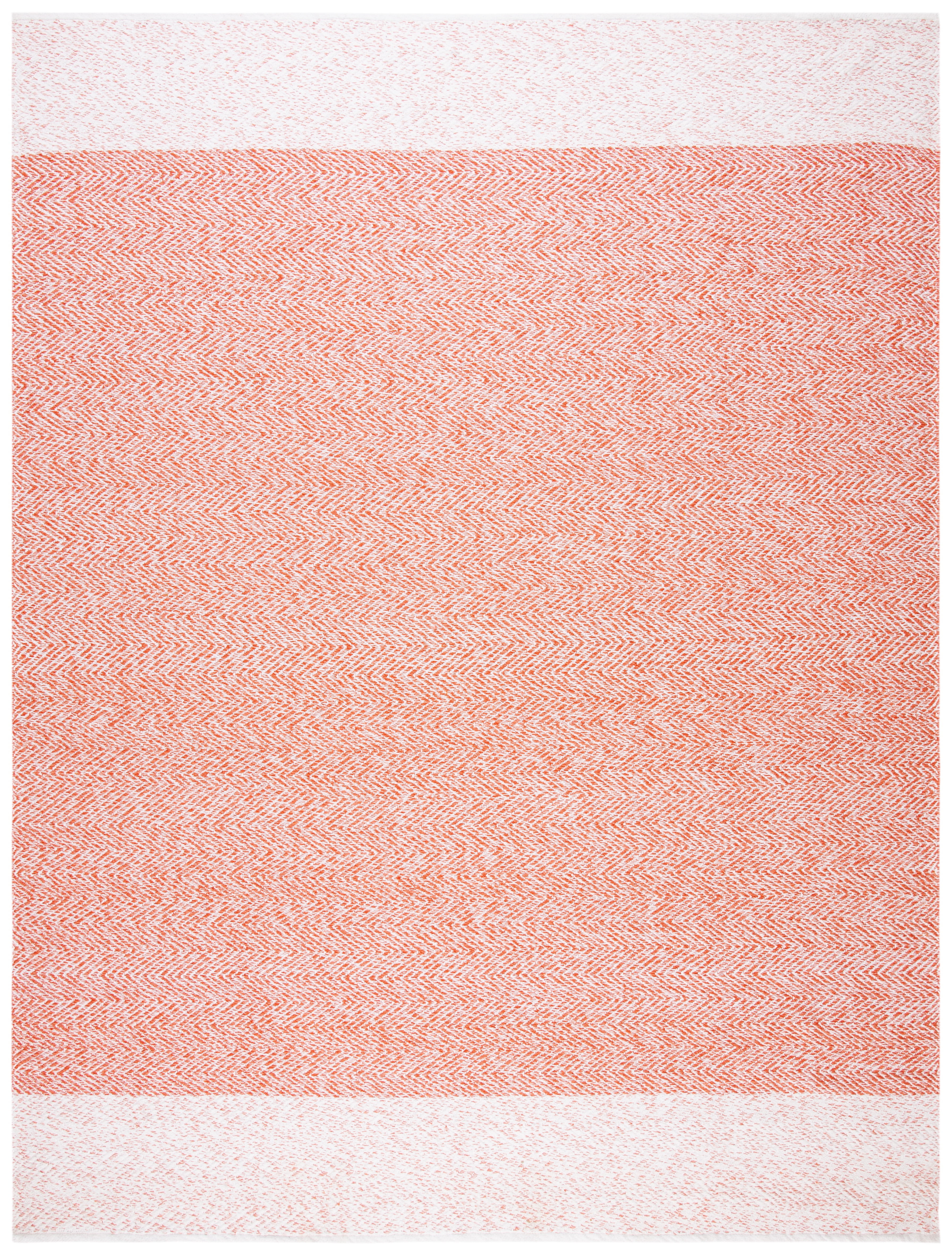 SAFAVIEH Nantucket Adria Geometric Chevron Area Rug, Ivory/Rust, 4' x 6'