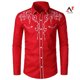 thumbnail image 1 of Am hombres Color sólido bordado Turn Down cuello manga larga Slim Fit camisa Toppangjing, 1 of 4