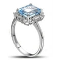 thumbnail image 4 of Beautiful 1.50 Carat blue topaz and diamond halo engagement ring in white gold, 4 of 4
