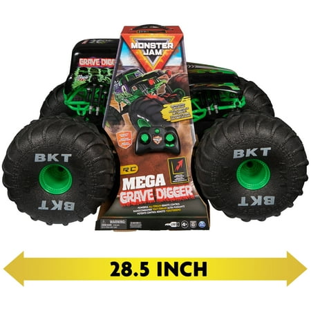 Monster Jam, Mega Grave Digger All-Terrain Remote Control Monster Truck, 1:6 Scale