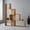 Brown, variant on Demi Bonn 6 Cubes Ladder Shelf Corner, 4-Tier Bookshelf Storage Bookcase, Brown