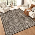 thumbnail image 3 of 5x7 Washable Area Rug Non-Slip Low Profile Vintage Distressed Oriental Rug for Living Room, Bedroom, Dining Room, Office, Brown, 3 of 13