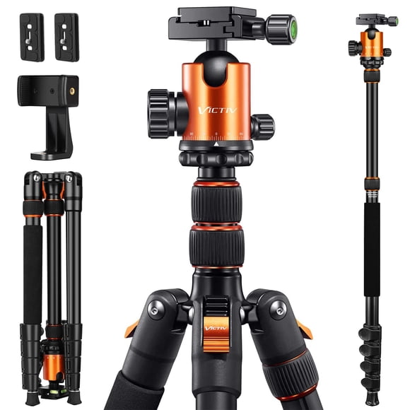 82" Tall Camera Tripod Heavy Duty, Victiv Aluminum DSLR Tripod Monopod for Photography Travel, Professional Camera Stand for Spotting Scope Telescope