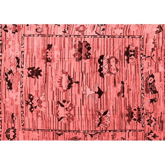 Ahgly Company Indoor Rectangle Abstract Red Modern Area Rugs, 8' x 10'