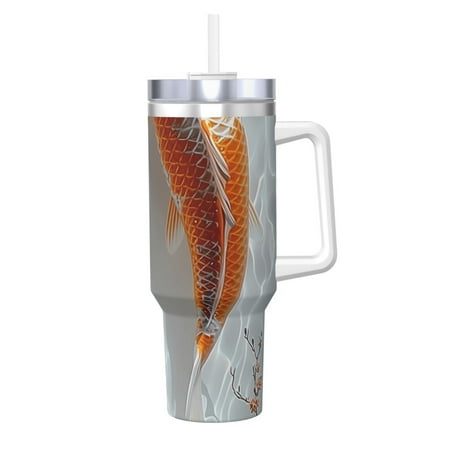 

Matuu Koi Fish Water for 40OZ Ice Cup with Handle Durable Thermal Cups Keep Drinks Cold and Hot Insulated Car Mug with Lid