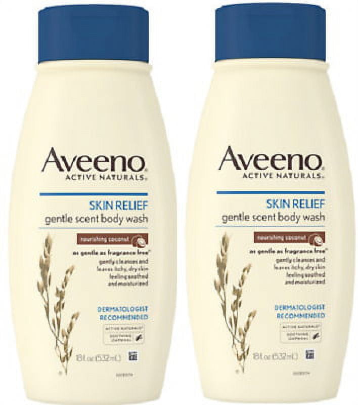 Aveeno Body Wash Skin Relief Nourishing Coconut 12 Ounce 354ml 2 Pack