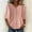 Pink, variant on Women's Solid Color V-Neck Short Sleeve Top with Neckline Embroidery Blue 2XL