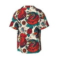 thumbnail image 2 of Xecao offers the Chicken for Men's Casual Short-sleeved Shirt, a button-up collared shirt with a pocket, perfect for beach vacations and yacht travel in the Large size., 2 of 7