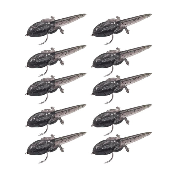 10pcs Tadpole Shaped Soft Lures with Hooks, 2026 New Artificial Fish Bait Floating Action, Realistic Tadpole Fly Fishing Baits