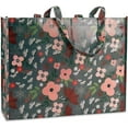 thumbnail image 5 of Current Winter Floral Reusable Large Shopping Totes - Set of 4, 4 Unique Designs, 16" x 5" 13" Lightweight, Grocery Bag 16 x 5 x 13”, 5 of 5