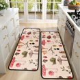 thumbnail image 4 of Kitchen Rugs Sets Of 2,Colorful Mushroom Insect Light Pattern Anti Fatigue Kitchen Mat Rugs Non Slip Washable,Decorative Kitchen Floor Mats for Kitchen,Sink,Laundry,17"x47"+17"x47", 4 of 5