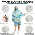 thumbnail image 5 of Wearable Oversized Blanket,LightBlue Dinosaurs Eggs Palms Pattern Wearable Blanket Hoodie for Adults,Cozy Hooded Blankets with Super Pockets,Super Warm Fuzzy Pullover for Women & Men, 5 of 6