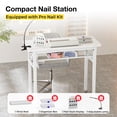 thumbnail image 6 of Advwin Folding Manicure Nail Table w/ Dust Collector, LED Lamp, Wrist Cushion, Carrying Case & Rolling Wheels, Portable Nail Tech Desk Mobile Nail Workstation, White Marble, 6 of 12