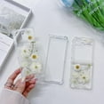 thumbnail image 6 of Compatible with Samsung Z Flip 7 Case Cute Pressed Dried Real Flowers Design Women Girly Shockproof Protective Hard PC Glitter Bling Floral Clear Phone Cover for Galaxy Z Flip 7,White, 6 of 8