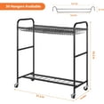 thumbnail image 3 of Pants Trolley Rolling Pants Hangers Black Pants Rack Stand with 30 Pants Hangers Space Saving Pants Storage Rack with Wheels for Jeans, Scarves, Trousers, 3 of 16