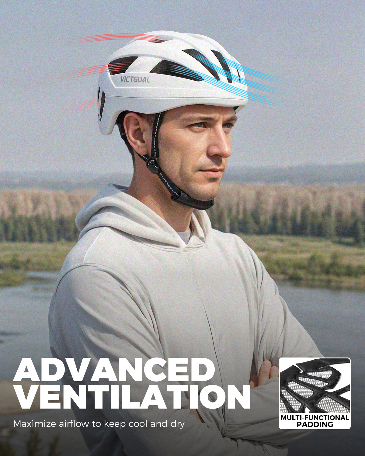 VICTGOAL Road Bike Helmet Adults Men Women Lightweight Adjustable Fit Breathable Bicycle Helmets for MTB Cycling Ebike Scooter
