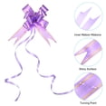 thumbnail image 4 of Unique Bargains 2.8inch Pull Bows Present Wrapping String Bows Ribbon Gold Thread Style Light Purple 40 Pack, 4 of 6