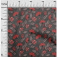thumbnail image 2 of oneOone Cotton Silk Red Fabric Floral Retro Craft Projects Decor Fabric Printed By The Yard 42 Inch Wide, 2 of 5