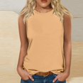 thumbnail image 2 of loopsun Plus Size Tops for Womens,Womens Summer Tops,Women's Summer Casual Fashion Solid Color Loose Round Neck Sleeveless Yellow XL, 2 of 4