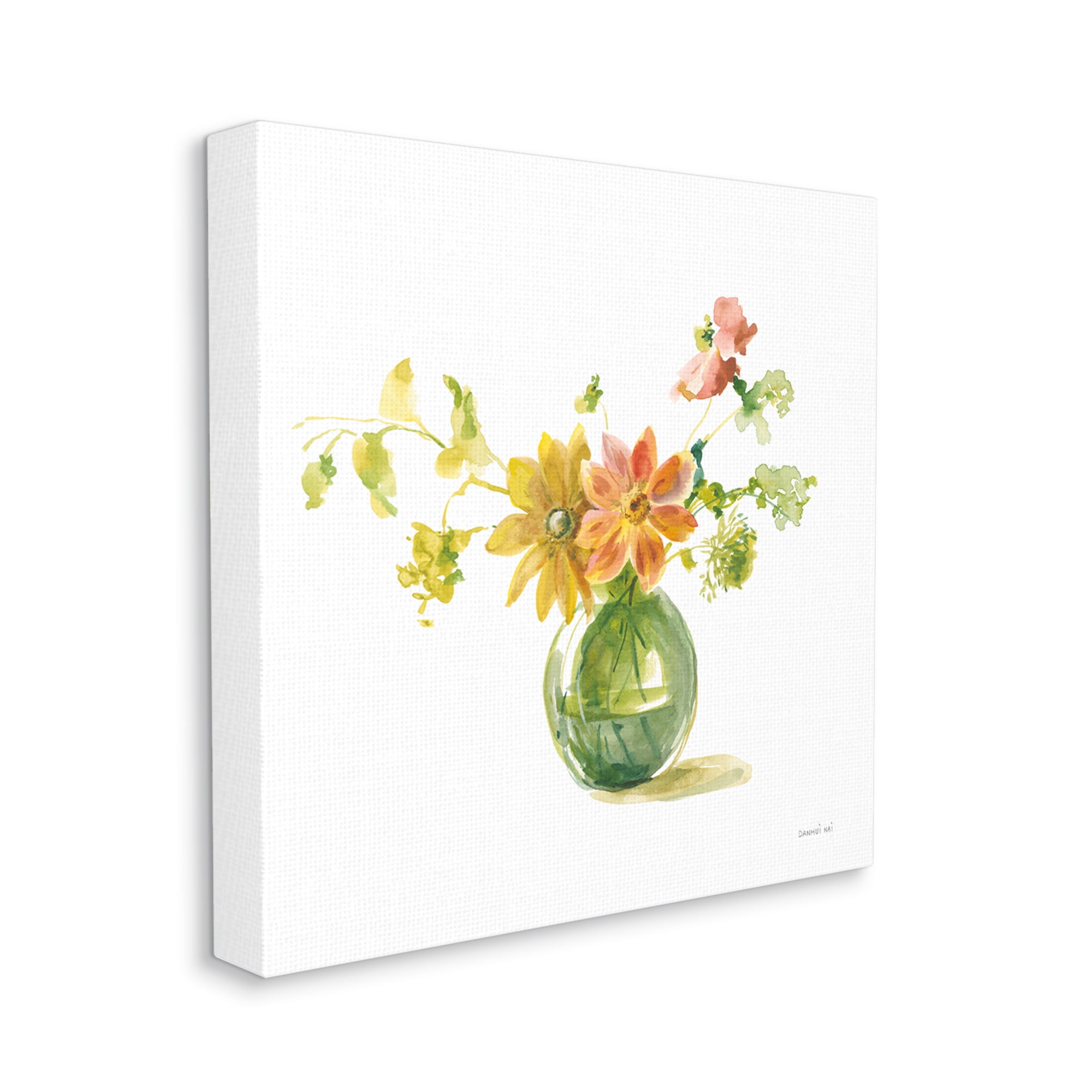 Stupell Industries Summer Serenade Bouquet Botanical & Floral Painting Gallery Wrapped Canvas Art Print Wall Art, 17 x 17