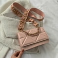 thumbnail image 5 of Bolso de hombro para mujer, estilo vintage, de piel sintética, clásico, tipo clutch, color rosa, 5 of 5