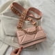 thumbnail image 5 of Bolso de hombro para mujer, estilo vintage, de piel sintética, clásico, tipo clutch, color rosa, 5 of 5