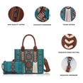 thumbnail image 2 of 2 PCS Handbag set for Women National Style Canvas Tassel Tote Bag Shoulder Bag with Wrist Bag Zipper Pouch Caual Tote Bag Wallet Set, 2 of 6