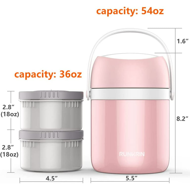Stainless Steel Stackable Thermal Containers 2-Tier Double Wall Vacuum  Insulated Food Jar Thermos For Hot